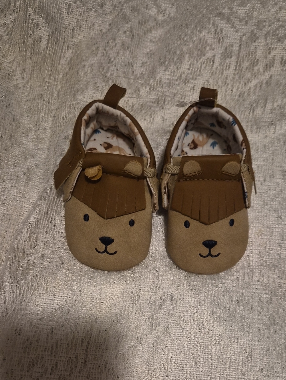 child of mine By Carter's Brown Bear Moccasin Baby Shoes